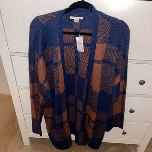 American Eagle Orange & Blue Cardigan